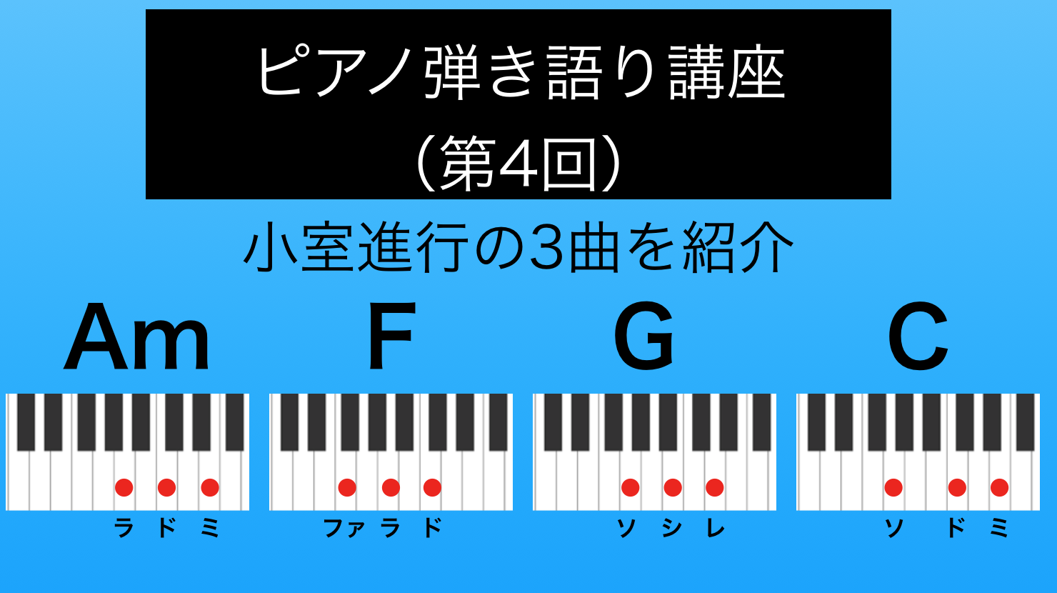 ピアノ講座(4回) 小室進行AmFGCの復習 練習曲3選｜今井竜哉のブログ